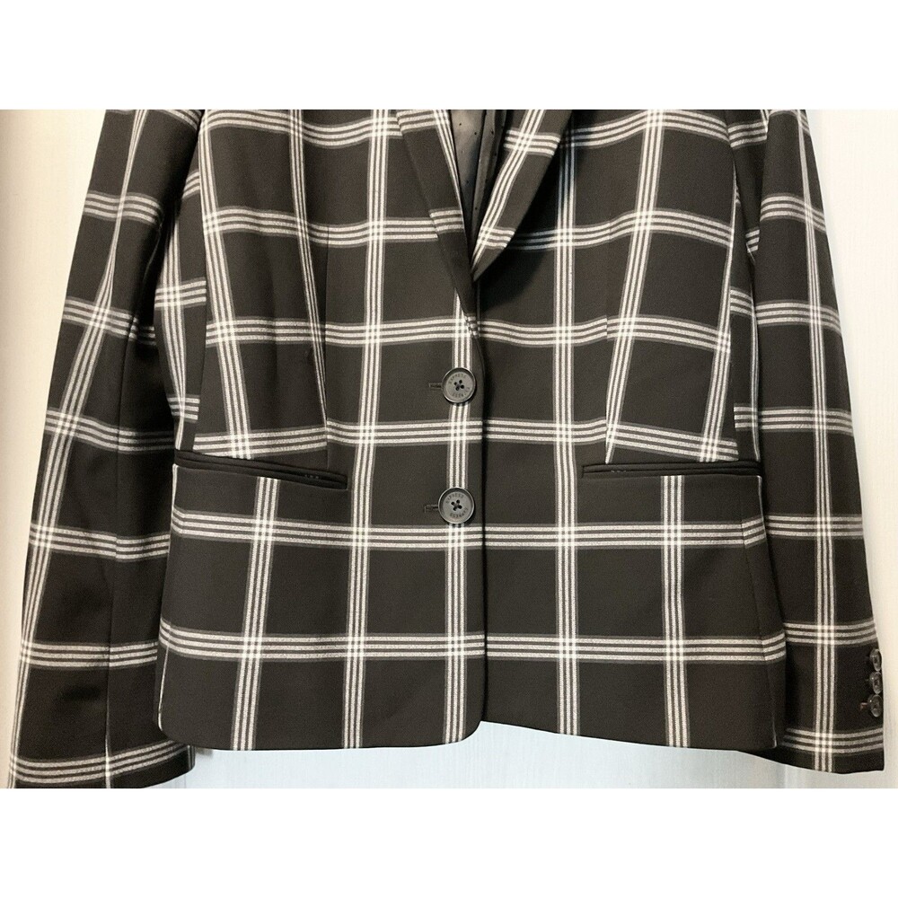Express Women's Plaid  Two Button Blazer Size 14, Black and White - Picture 4 of 7